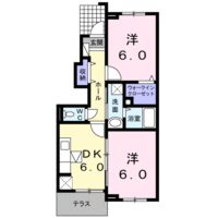 サンリットⅡ　（日向市　財光寺菜切）＜2DK＞の間取り図