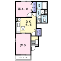 メゾングレイスＢ　（日向市　曽根町）＜2DK・1階＞の間取り図