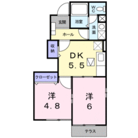 ラボーナ　(門川町　西栄町)＜2DK・1階＞の間取り図