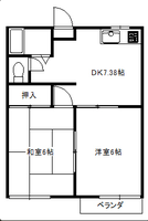 ストリームM2　（延岡市　野地町）＜２DK＞の間取り図