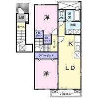 エレガンテ上町　（門川　上町）＜2LDK・2階＞の間取り図