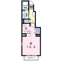 エトナール昴Ｂ棟　(日向市　原町)＜1R＞の間取り図