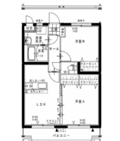 シエースタ・ひなたⅠ　（日向市　向江）＜２LDK＞の間取り図