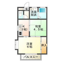 第一セゾン別府　（延岡市　別府町）＜２K(洋室)＞の間取り図