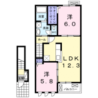 オーシャンH・Y　IV　(門川町　須加崎)＜2LDK＞の間取り図