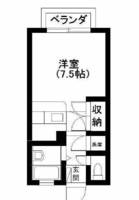 エレガンス浜砂Ⅰ　（延岡市　浜砂）＜１R+ロフト・2階＞の間取り図