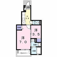 レジェンド春日（延岡市　春日町）＜1K・1階>の間取り図