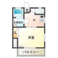 ロンサール山下　（延岡市　山下町）＜１K＞の間取り図