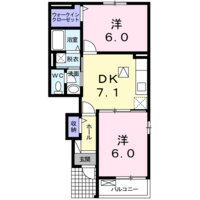 サンリットハウス　A　(日向市　財光寺)＜2DK＞の間取り図