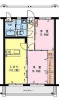 フレシール原町　(日向市　原町)＜2LDK＞の間取り図