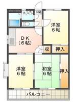 セレーノ吉田　(延岡市　出北)＜3ＤＫ＞の間取り図