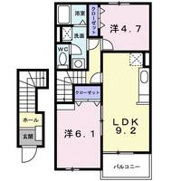 ラフレシール・友B（日向市財光寺：2LDK)の間取り図