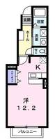 メゾネットドゥー　（延岡市　瀬之口町）＜１R＞の間取り図