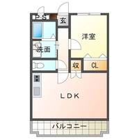 プラウド北小路弐番館　（延岡市　北小路）＜1LDK＞の間取り図