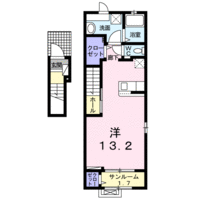 プログレス　（日向市　曽根町）＜１R・2階＞の間取り図