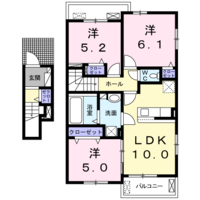 ラ・フルールS（延岡市　土々呂町）＜3LDK＞の間取り図