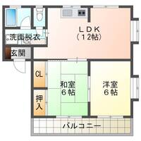  FJマンションⅠ　（延岡市　平原町）＜2LDK>の間取り図