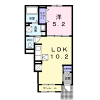 グランガーデン　Ⅰ　(日向市　大字塩見)＜1LDK・1階＞の間取り図