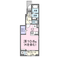 ソルブリッサ　Ⅱ　(日向市　財光寺)＜1R・1階＞の間取り図