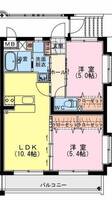 メルベージュ（日向市　曽根）＜2LDK＞の間取り図