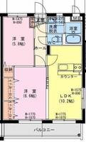 (仮称）日向・永江2丁目マンション＜2LDK＞の間取り図