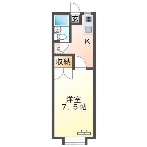 コーポナスE棟（門川町　庵川西）＜1K＞102号室