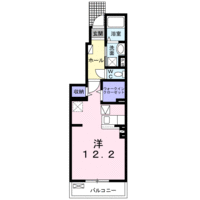  W／B　(日向市　曽根町)＜1R・2階＞の間取り図