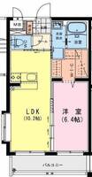 サンライズ財光寺　(日向市　財光寺)＜1LDK＞の間取り図