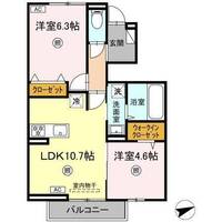 D-resena古川Ⅰ（1階・2LDK）の間取り図