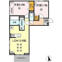 D-resena古川Ⅲ（03号室・2LDK）の間取り図